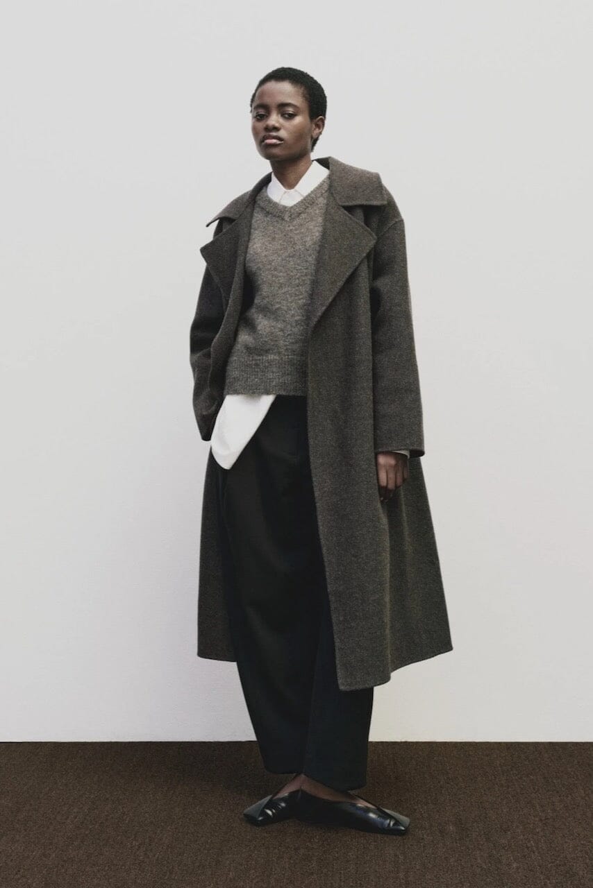 Handmade Belted Wool Coat, Brown | YUCCA