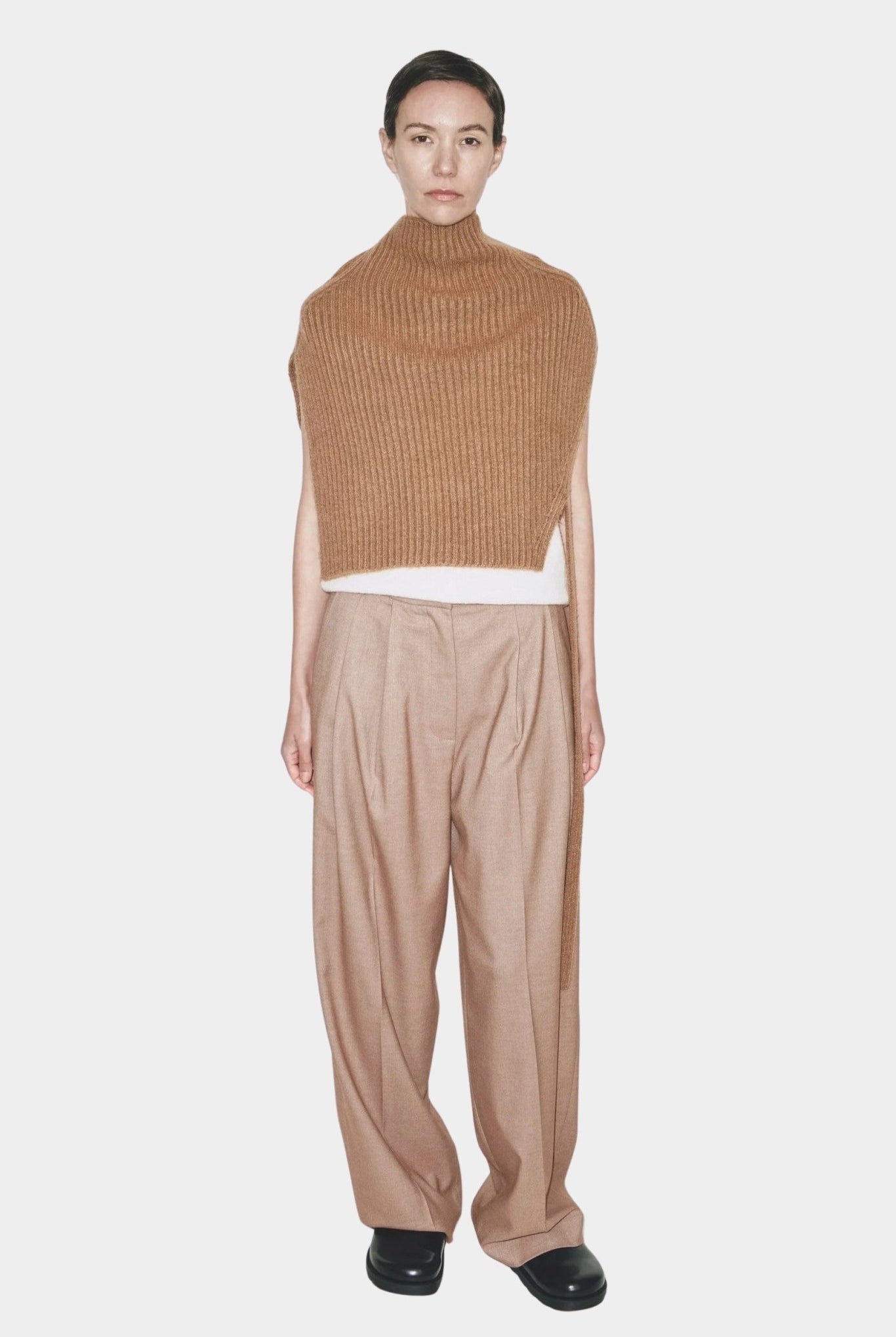 Mijeong Park - Neck Warmer - Camel - Knitwear - YUCCA, ageless fashion, at the moment clothes, elevated basics.