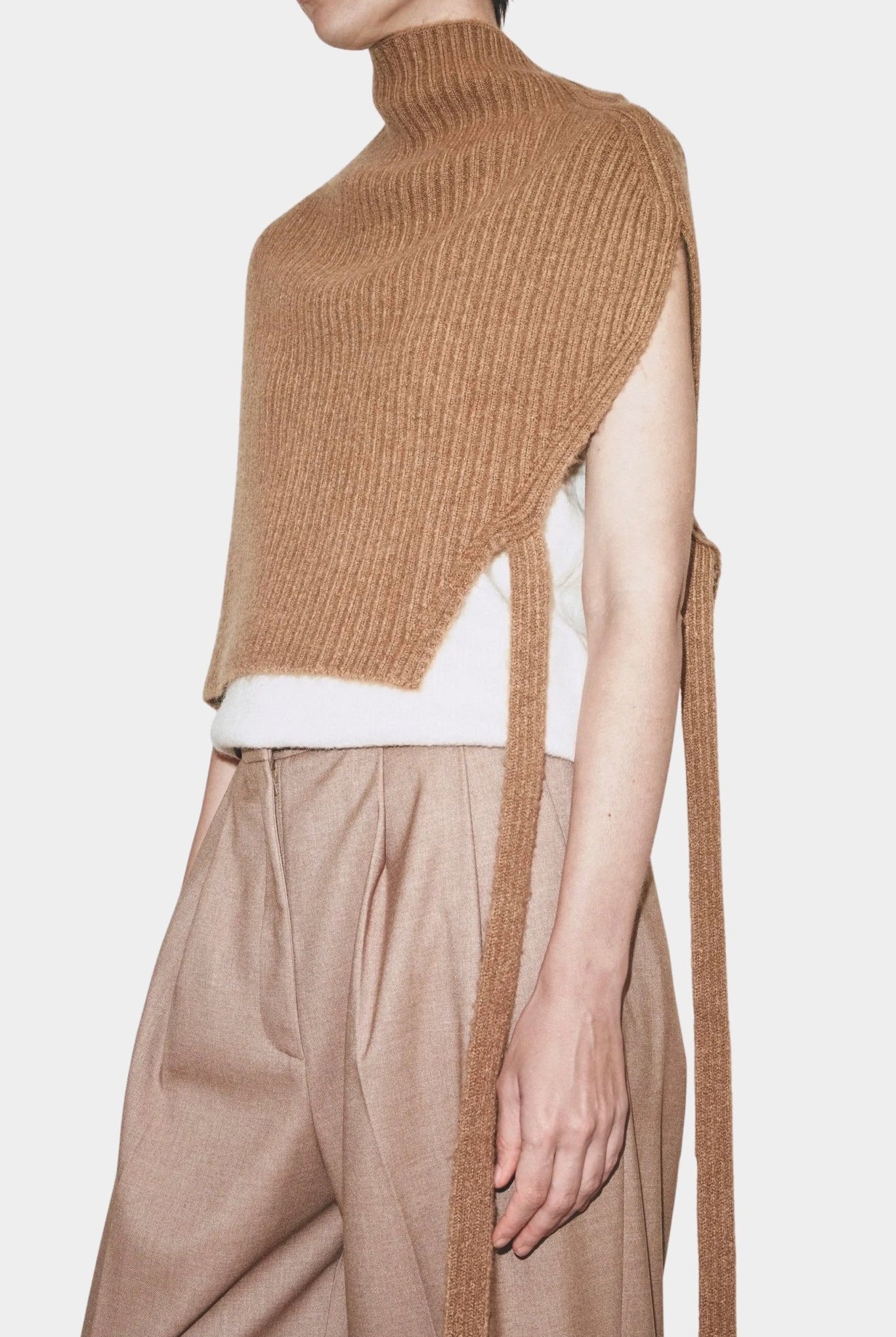 Mijeong Park - Neck Warmer - Camel - Knitwear - YUCCA, ageless fashion, at the moment clothes, elevated basics.
