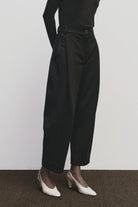 Mijeong Park - Pleated Barrel Leg Pants - Black - Pants - YUCCA, Artistic clothing for women, boutique near me.