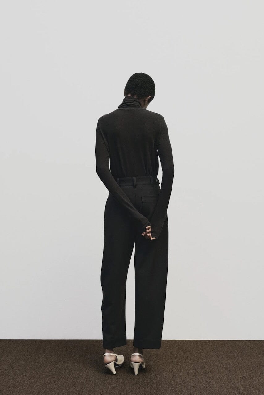 Mijeong Park - Pleated Barrel Leg Pants - Black - Pants - YUCCA, Artistic clothing for women, boutique near me.