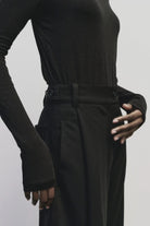 Mijeong Park - Pleated Barrel Leg Pants - Black - Pants - YUCCA, Artistic clothing for women, boutique near me.