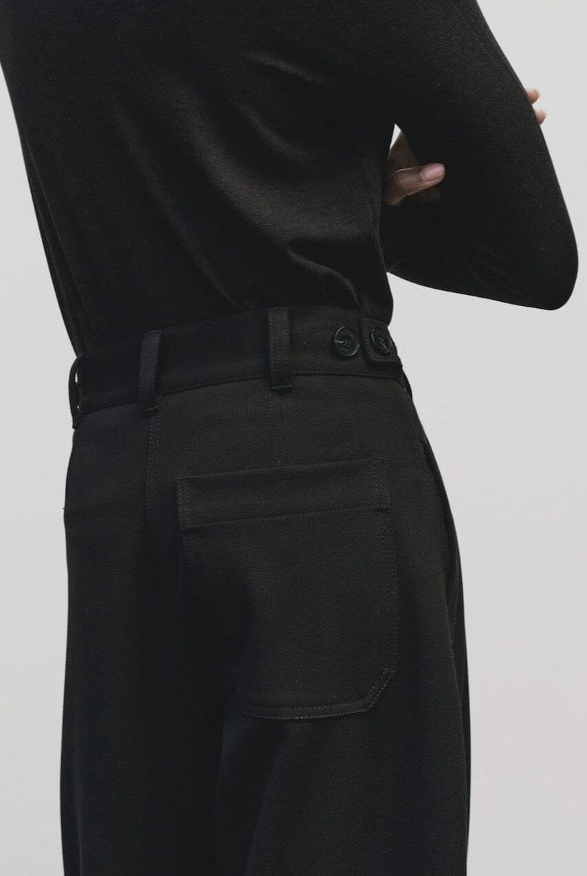 Mijeong Park - Pleated Barrel Leg Pants - Black - Pants - YUCCA, Artistic clothing for women, boutique near me.