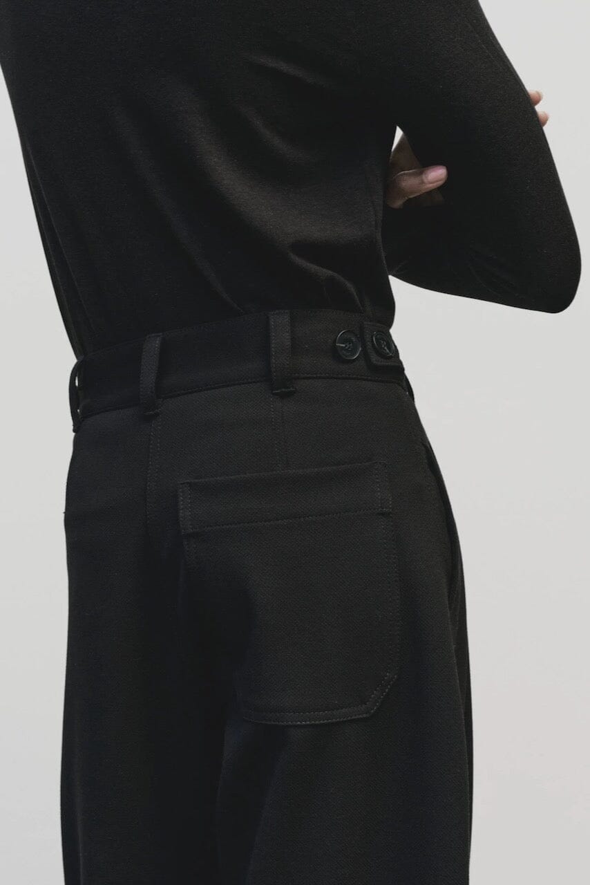 Mijeong Park - Pleated Barrel Leg Pants - Black - Pants - YUCCA, Artistic clothing for women, boutique near me.