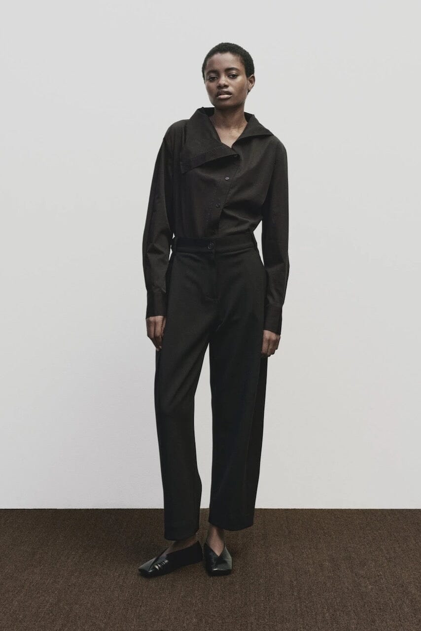 Mijeong Park - Pleated Barrel Leg Pants - Black - Pants - YUCCA, Artistic clothing for women, boutique near me.
