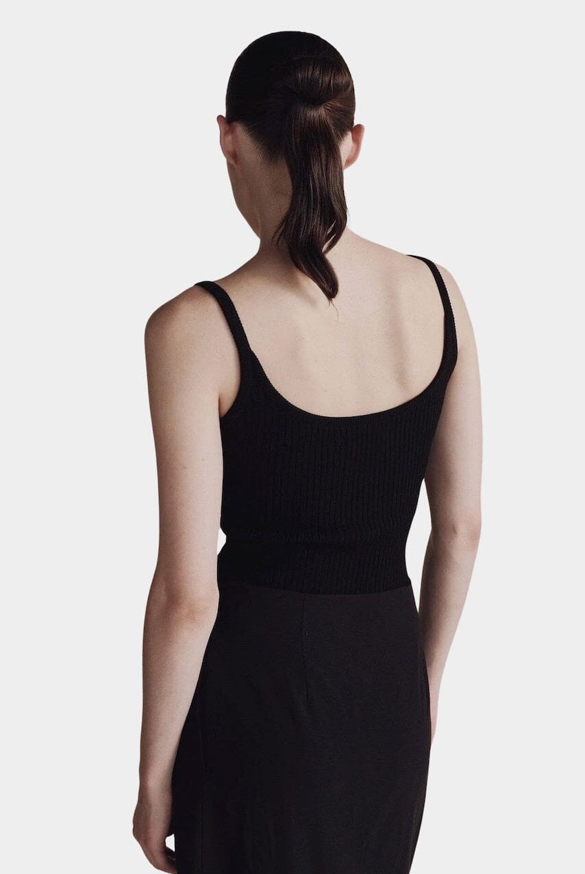 Mijeong Park | Ribbed Knit Tank In Black - SHOP YUCCA Shirts & Tops MIJEONG PARK - YUCCA, Yucca store Denver, women’s clothing boutique near me, high quality capsule wardrobe, boutiques near me, women’s high quality tops.