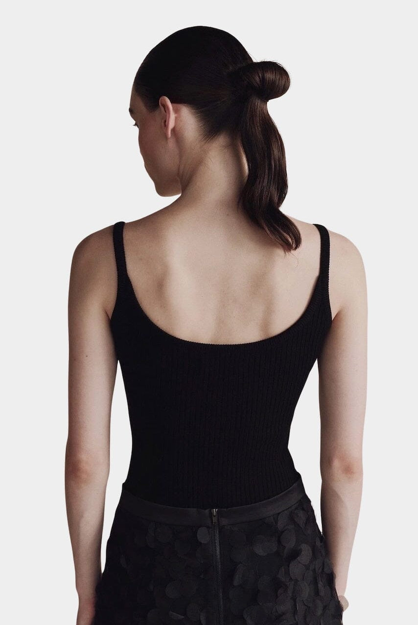 Mijeong Park | Ribbed Knit Tank In Black - SHOP YUCCA Shirts & Tops MIJEONG PARK - YUCCA, Yucca store Denver, women’s clothing boutique near me, high quality capsule wardrobe, boutiques near me, women’s high quality tops.