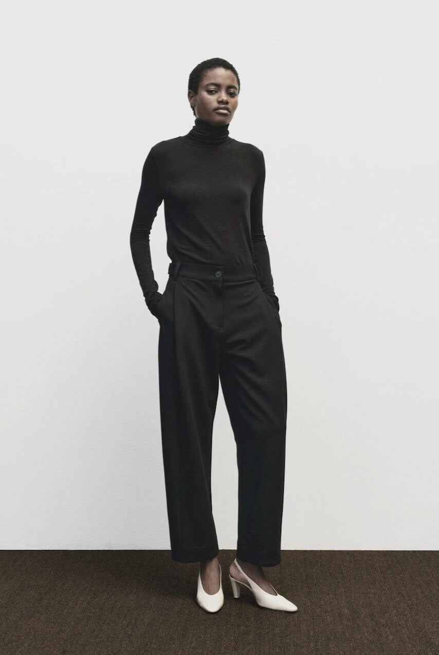 Mijeong Park - Roll Neck Jersey Top - Black - Shirts & Tops - YUCCA, shop local Denver, women’s clothing boutique.