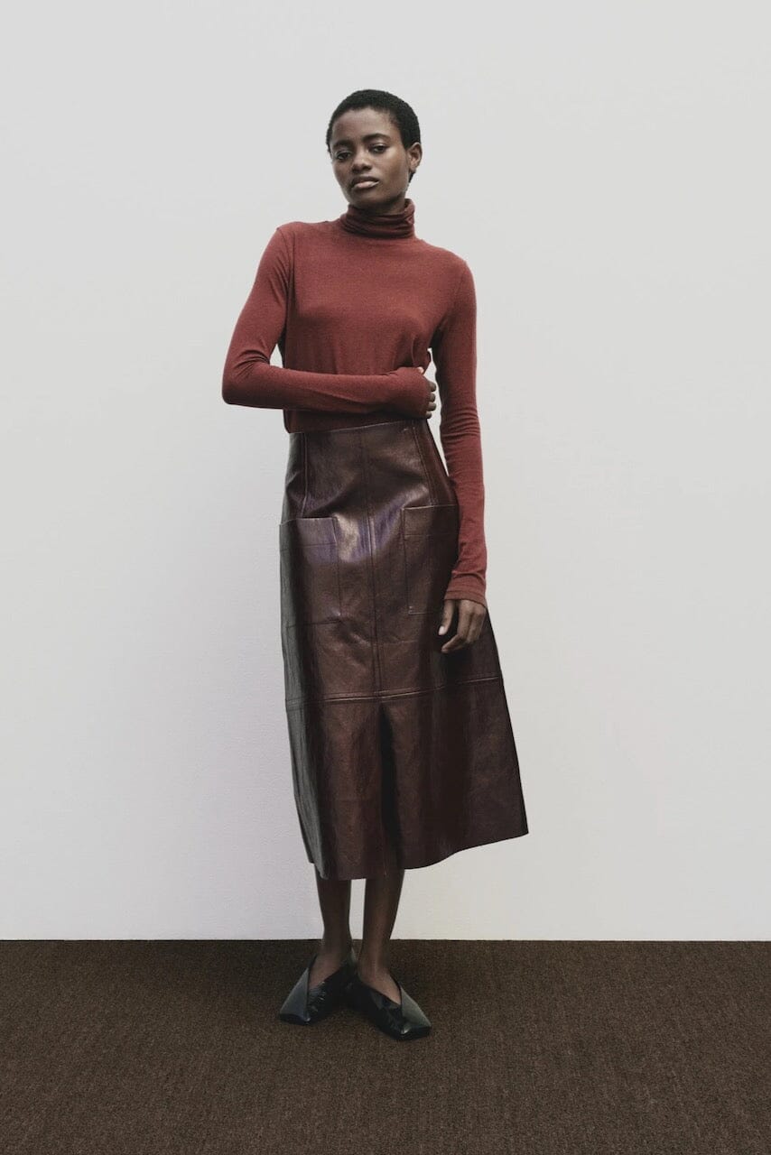 Mijeong Park - Roll Neck Jersey Top - Burgundy - Shirts & Tops - YUCCA, shop local Denver, women’s clothing boutique.