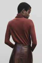 Mijeong Park - Roll Neck Jersey Top - Burgundy - Shirts & Tops - YUCCA, shop local Denver, women’s clothing boutique.