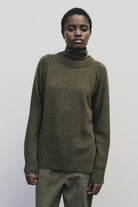 Mijeong Park - Roll Neck Jersey Top - Olive - Shirts & Tops - YUCCA, shop local Denver, women’s clothing boutique.