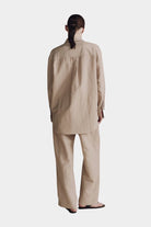 Mijeong Park | Silk Linen Oversized Shirt In Light Khaki - SHOP YUCCA Shirts & Tops MIJEONG PARK - YUCCA, Yucca store Denver, women’s clothing boutique near me, high quality capsule wardrobe, boutiques near me, women’s high quality tops.
