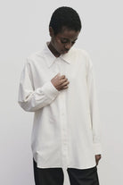 Mijeong Park - Textured Oversized Shirt In Ivory - YUCCA Shirts & Tops, women’s clothing boutique near me.