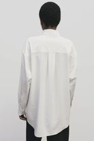 Mijeong Park - Textured Oversized Shirt In Ivory - YUCCA Shirts & Tops, women’s clothing boutique near me.