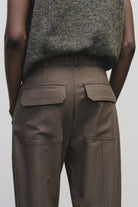 Mijeong Park - Wool Blend Workwear Pants - Light Brown - Pants - YUCCA, women’s clothing website, boutiques near me.