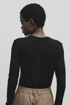 Mijeong Park - Wool Tencel Crewneck - Black - Shirts & Tops - YUCCA, Yucca store Denver, women’s clothing boutique near me.