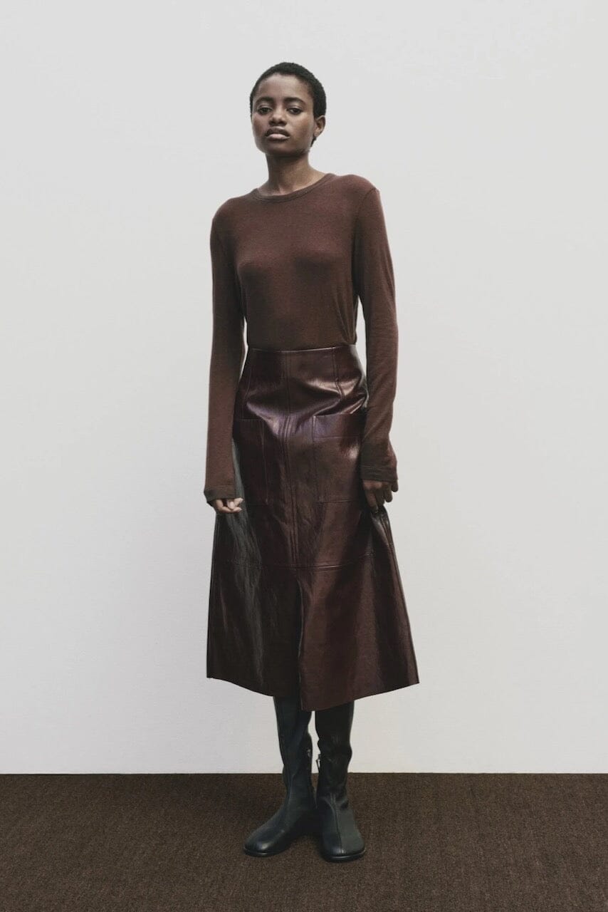 Mijeong Park - Wool Tencel Crewneck - Brown - Shirts & Tops - YUCCA, Yucca store Denver, women’s clothing boutique near me.