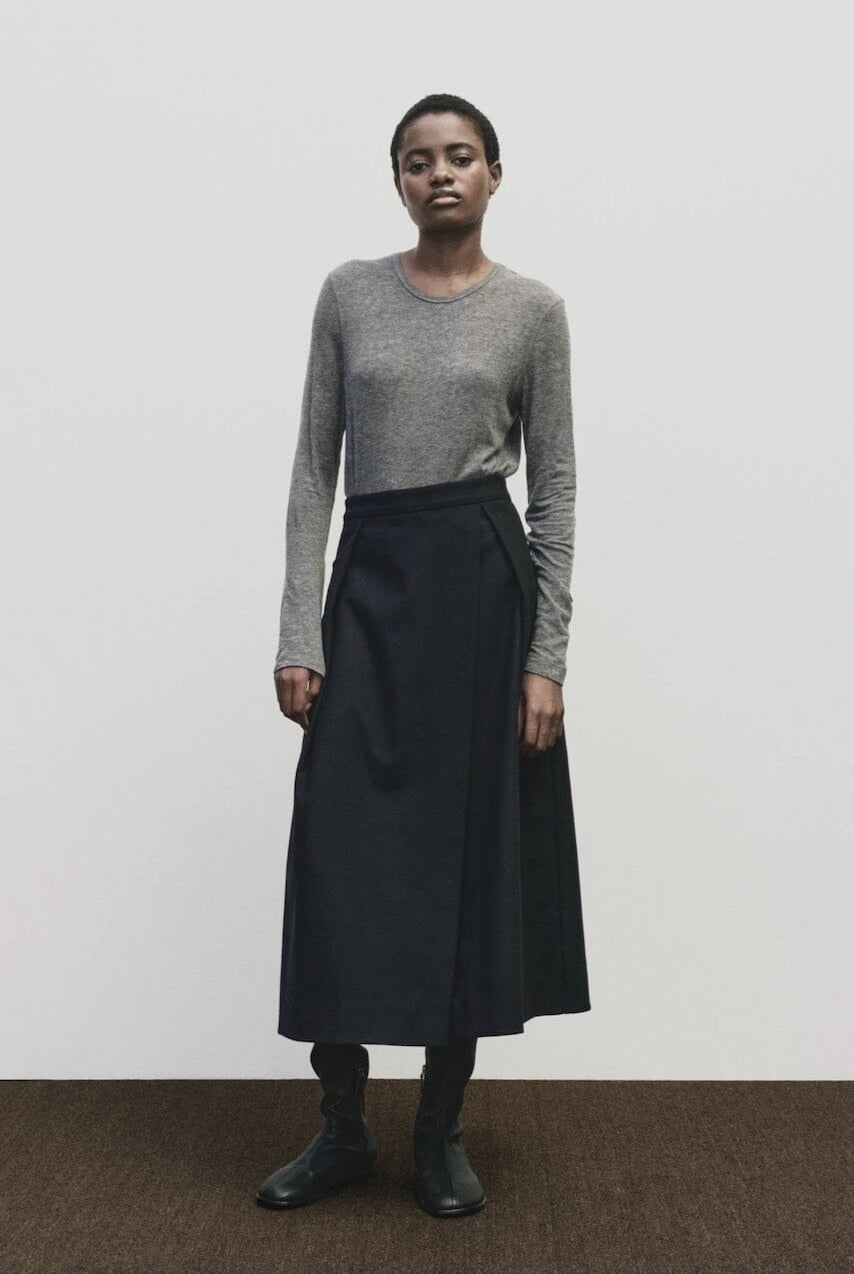 Mijeong Park | Wool Tencel Crewneck In Heather Gray - SHOP YUCCA Shirts & Tops MIJEONG PARK - YUCCA, Yucca store Denver, women’s clothing boutique near me, high quality capsule wardrobe, boutiques near me, women’s high quality tops.