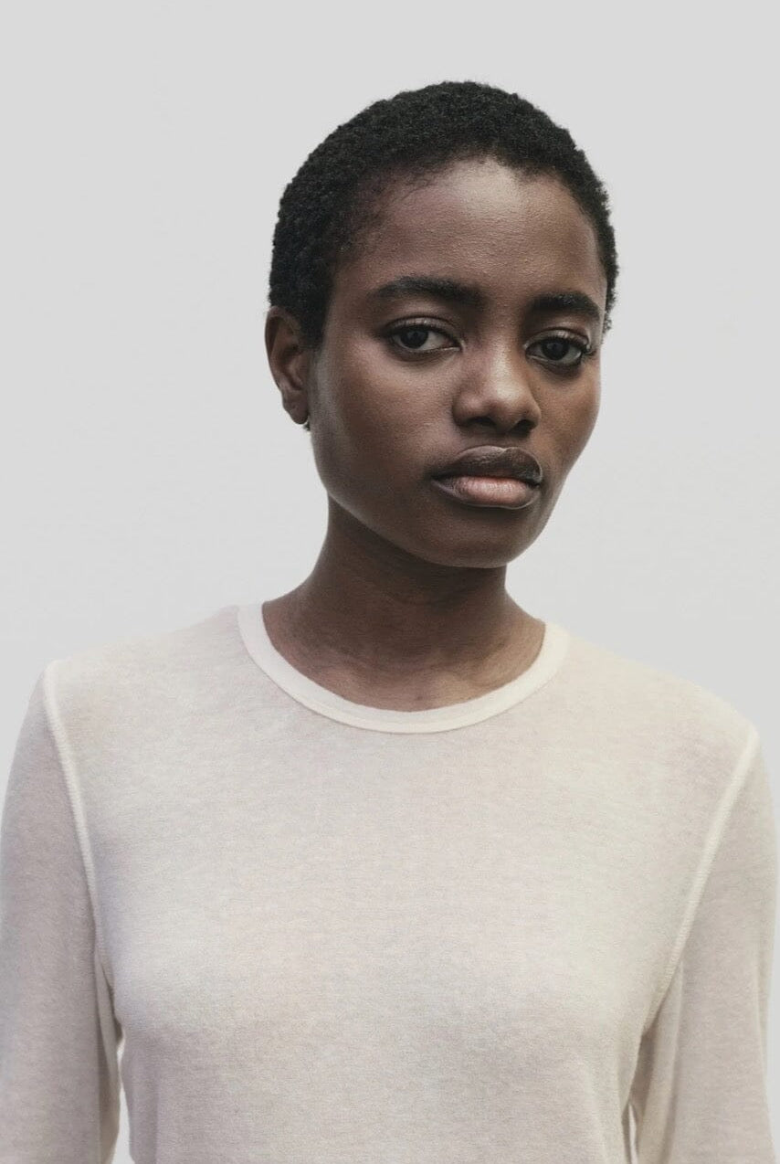 Mijeong Park | Wool Tencel Crewneck In Ivory - SHOP YUCCA Shirts & Tops MIJEONG PARK - YUCCA, Yucca store Denver, women’s clothing boutique near me, high quality capsule wardrobe, boutiques near me, women’s high quality tops.