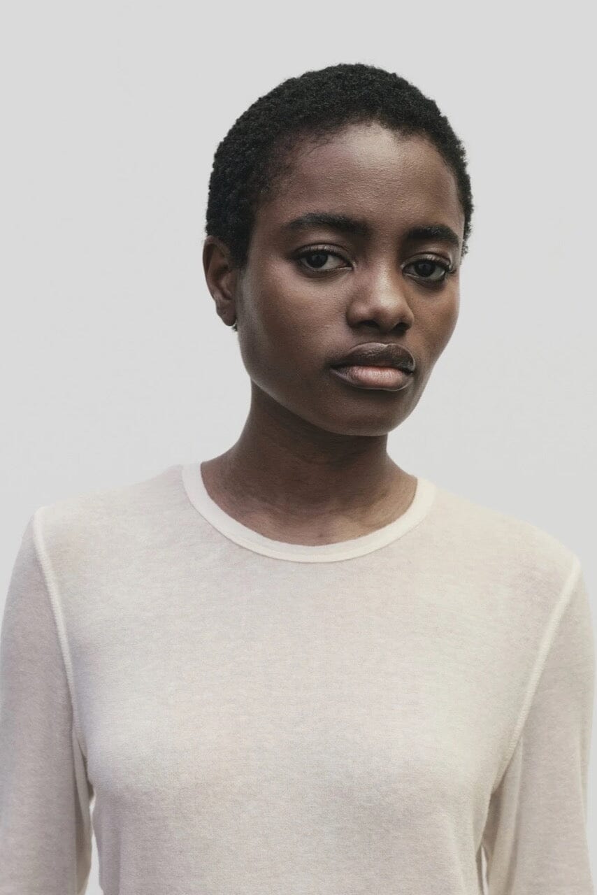 Mijeong Park - Wool Tencel Crewneck - Ivory - Shirts & Tops - YUCCA, high quality capsule wardrobe, boutiques near me.