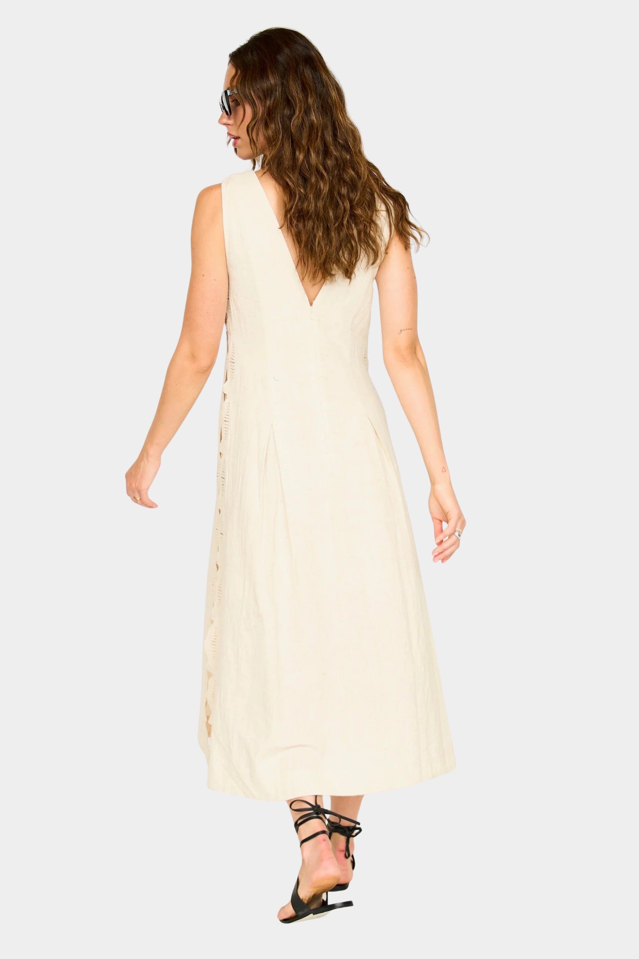 Mirth | Barcelona Dress In Oat Marine Eyelet - SHOP YUCCA Dress MIRTH - YUCCA