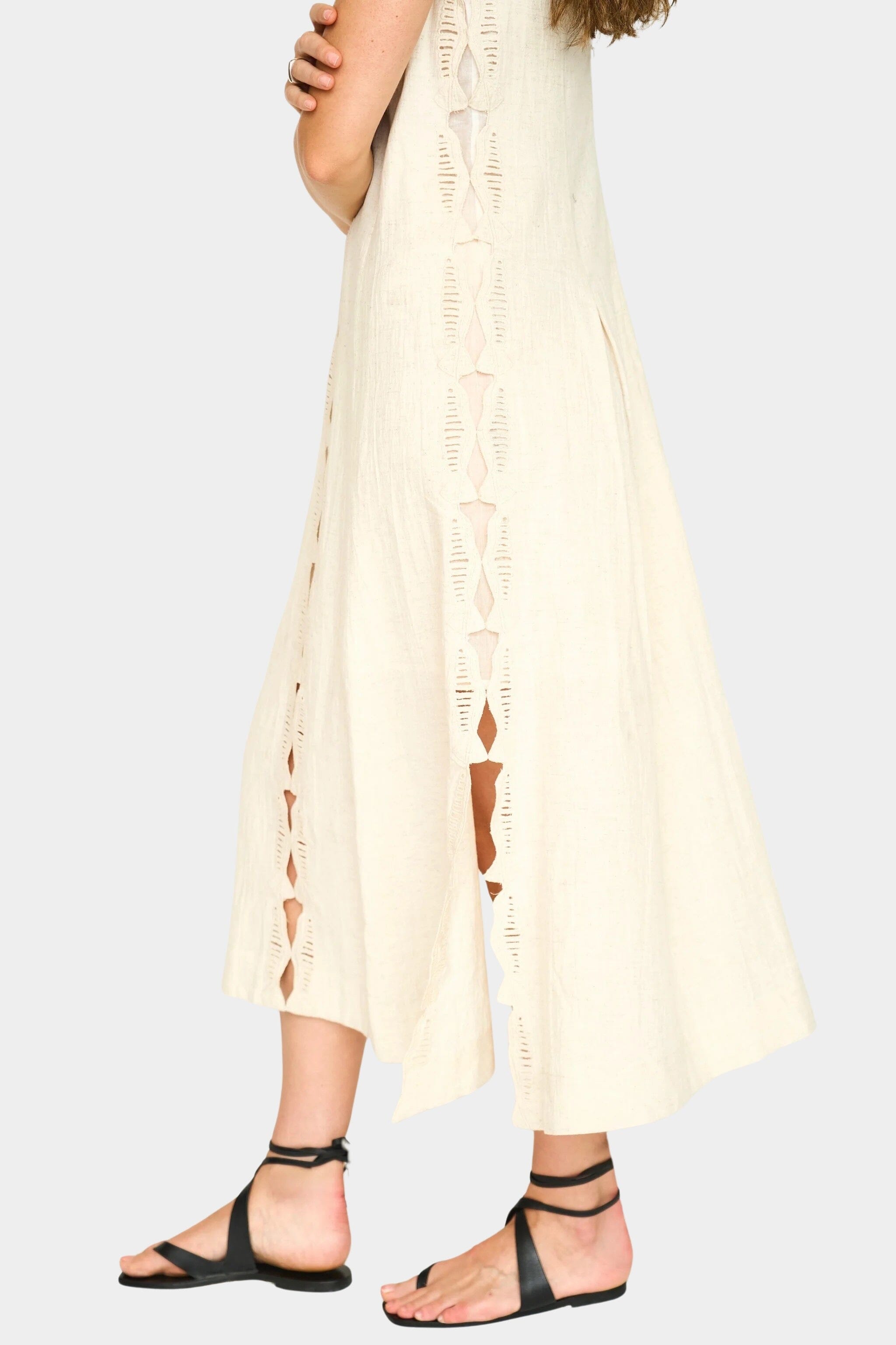 Mirth | Barcelona Dress In Oat Marine Eyelet - SHOP YUCCA Dress MIRTH - YUCCA