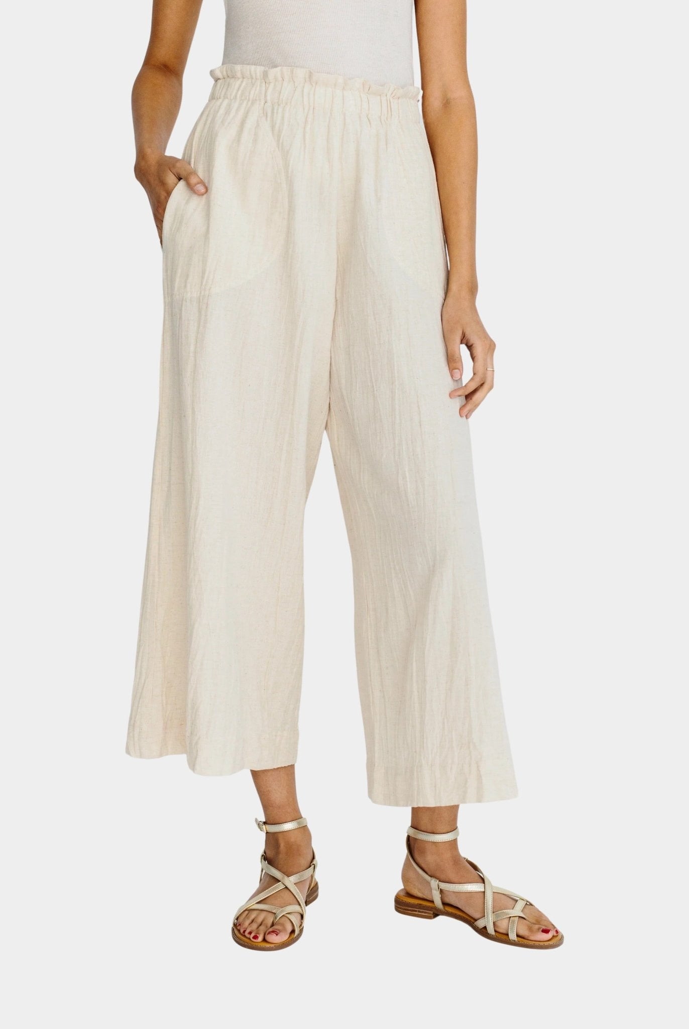 Mirth | Mirth Pant In Oatmeal - SHOP YUCCA Pants MIRTH - YUCCA, Women’s clothing store Denver, women’s Japanese clothing website, clothing boutiques near me, women’s elevated trousers.
