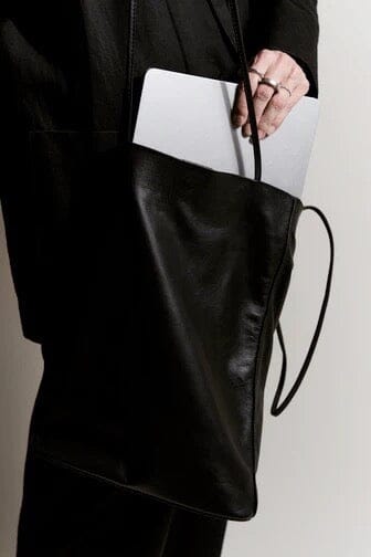 Modern Weaving | Slim Elongated Tote In Black - SHOP YUCCA Handbags MODERN WEAVING - YUCCA