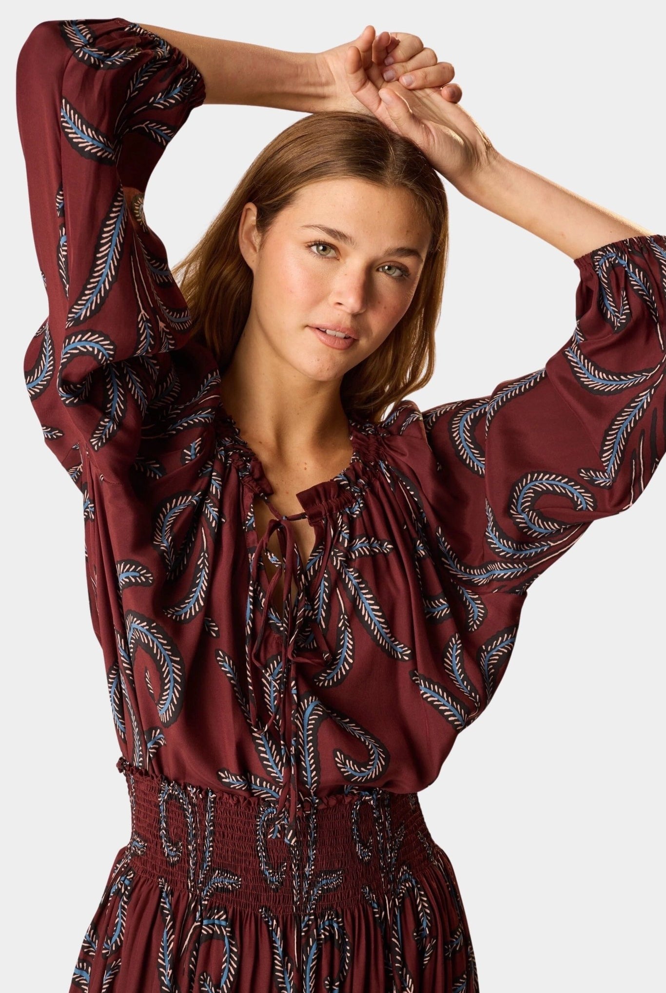 Natalie Martin | Bella Skirt - Feather Bordeaux - Skirts - YUCCA, Women’s clothing store Denver, women’s clothing website.