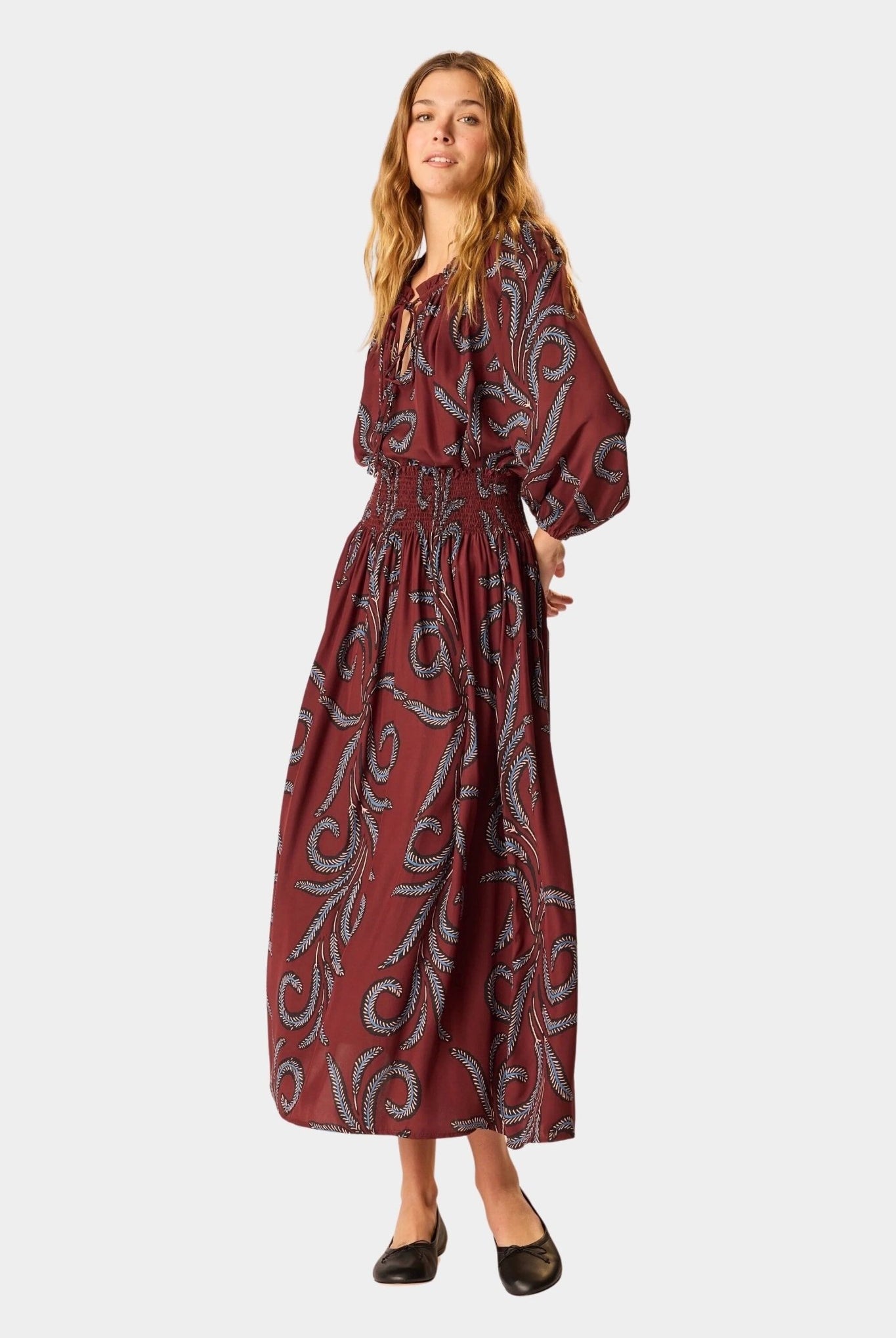 Natalie Martin | Bella Skirt - Feather Bordeaux - Skirts - YUCCA, Women’s clothing store Denver, women’s clothing website.