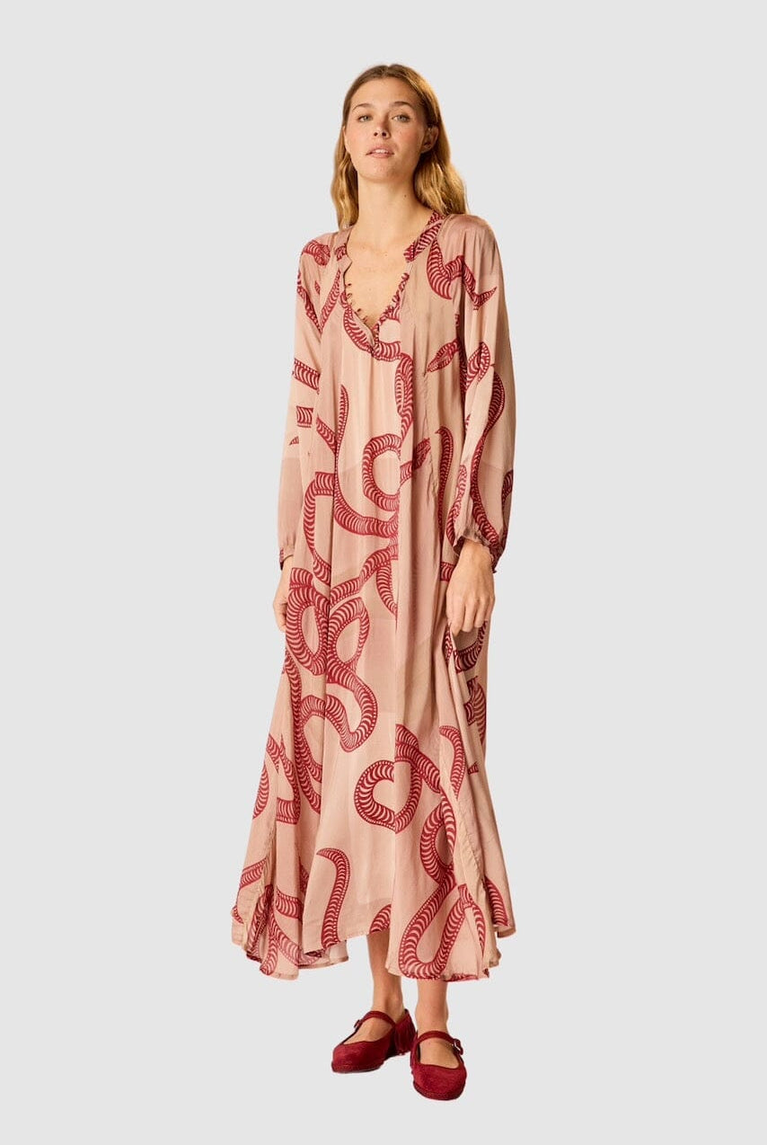 Natalie Martin - Fiore Maxi Dress - Ament Snake Bone - Dresses - YUCCA, artistic clothing for women, women's dress online.