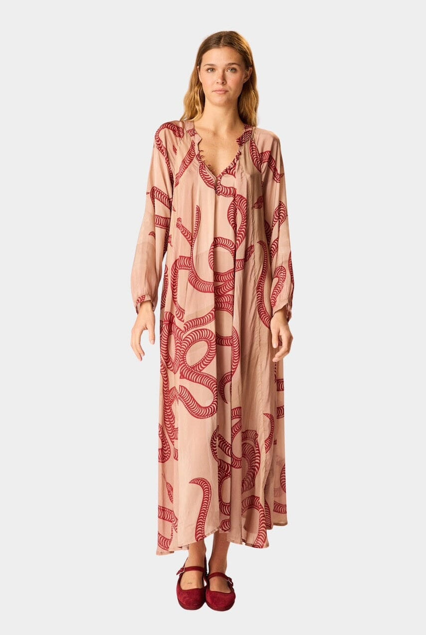 Natalie Martin - Fiore Maxi Dress - Ament Snake Bone - Dresses - YUCCA, artistic clothing for women, women's dress online.