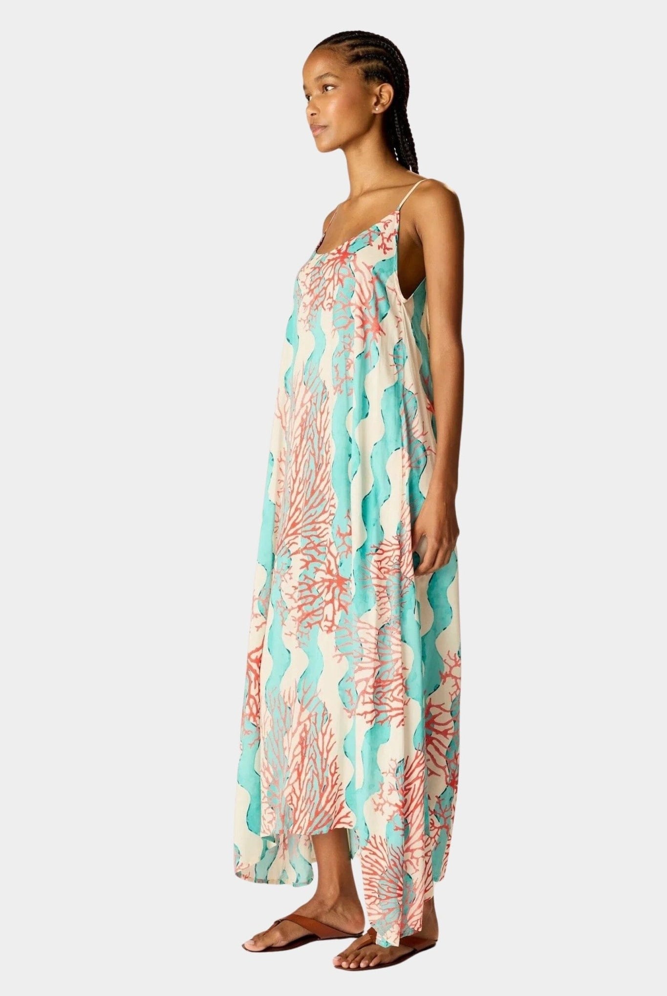 NATALIE MARTIN - Heather Maxi Dress - Coral Wave Turquoise - SHOP YUCCA - Dresses - NATALIE MARTIN - YUCCA, Women’s clothing store Denver, boutique stores near me, capsule wardrobe, women’s elevated basics, casual dresses Denver.