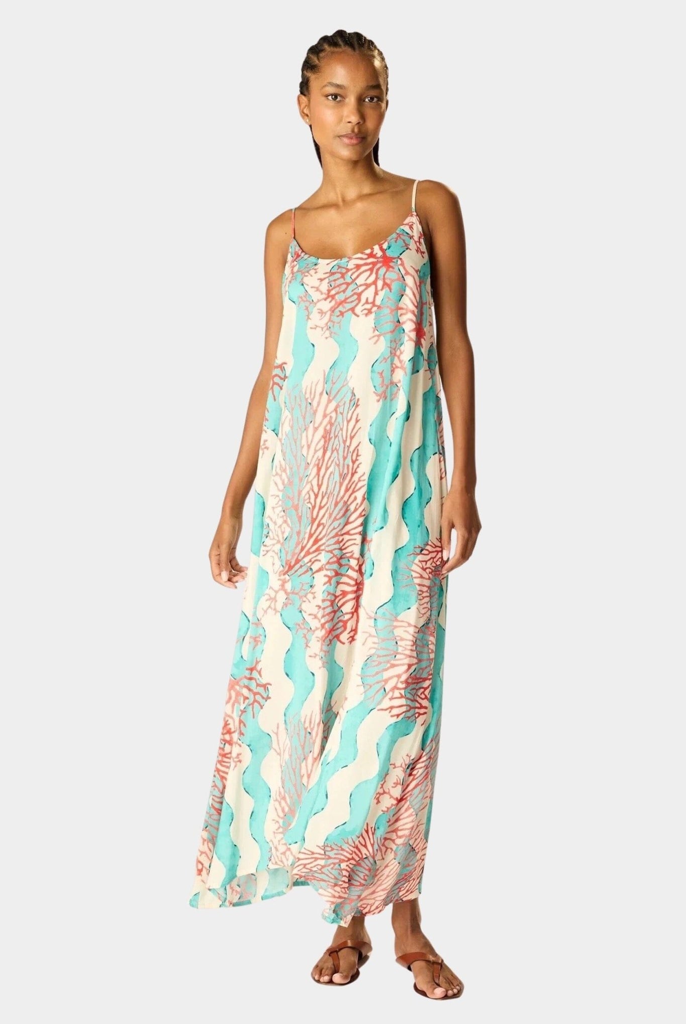 NATALIE MARTIN - Heather Maxi Dress - Coral Wave Turquoise - SHOP YUCCA - Dresses - NATALIE MARTIN - YUCCA, Women’s clothing store Denver, boutique stores near me, capsule wardrobe, women’s elevated basics, casual dresses Denver.