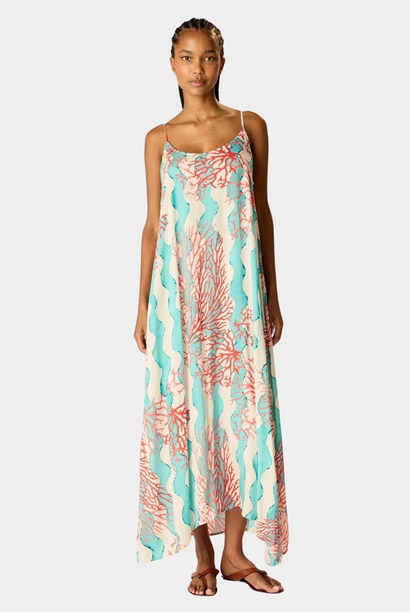 NATALIE MARTIN - Heather Maxi Dress - Coral Wave Turquoise - SHOP YUCCA - Dresses - NATALIE MARTIN - YUCCA, Women’s clothing store Denver, boutique stores near me, capsule wardrobe, women’s elevated basics, casual dresses Denver.