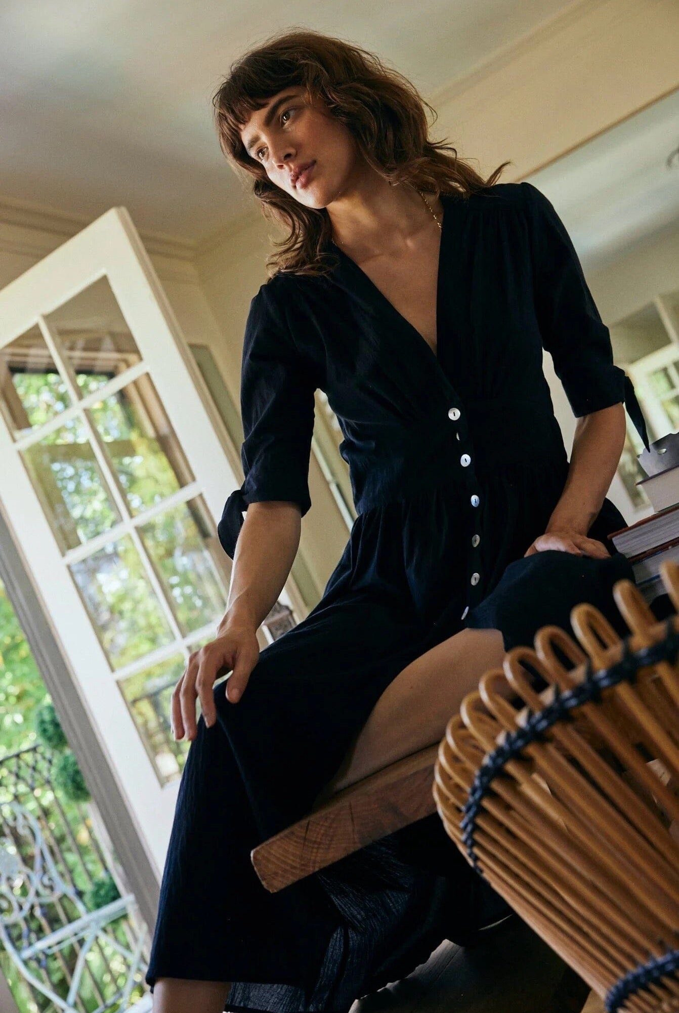 Natalie Martin | Layla Dress In Black Flat Cotton - SHOP YUCCA Dresses NATALIE MARTIN - YUCCA, artistic clothing for women, Women’s clothing store Denver, boutique stores near me, capsule wardrobe, women’s elevated basics.