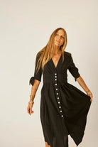 Natalie Martin | Layla Dress In Black Flat Cotton - SHOP YUCCA Dresses NATALIE MARTIN - YUCCA, artistic clothing for women, Women’s clothing store Denver, boutique stores near me, capsule wardrobe, women’s elevated basics.
