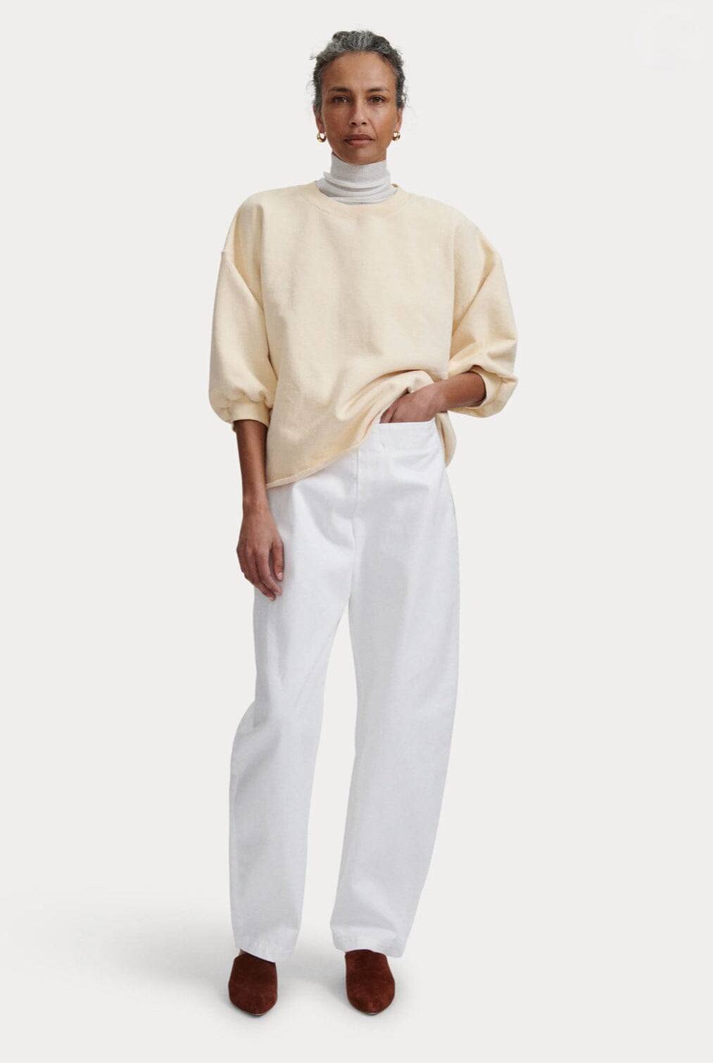 Rachel Comey | Fond Sweatshirt In Butter - SHOP YUCCA Shirts & Tops RACHEL COMEY - YUCCA, Yucca store Denver, women’s clothing boutique near me, boutiques Denver, boutiques near me, women’s high quality sweatshirt.