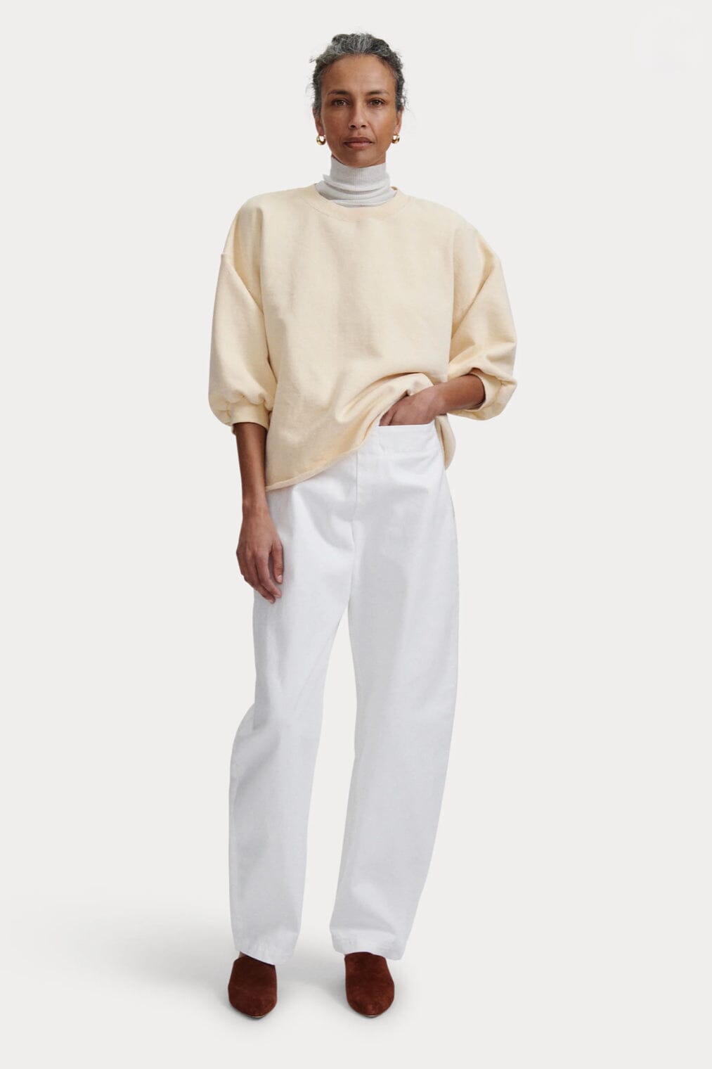 Rachel Comey | Fond Sweatshirt In Butter - SHOP YUCCA Shirts & Tops RACHEL COMEY - YUCCA, Yucca store Denver, women’s clothing boutique near me, boutiques Denver, boutiques near me, women’s high quality sweatshirt.