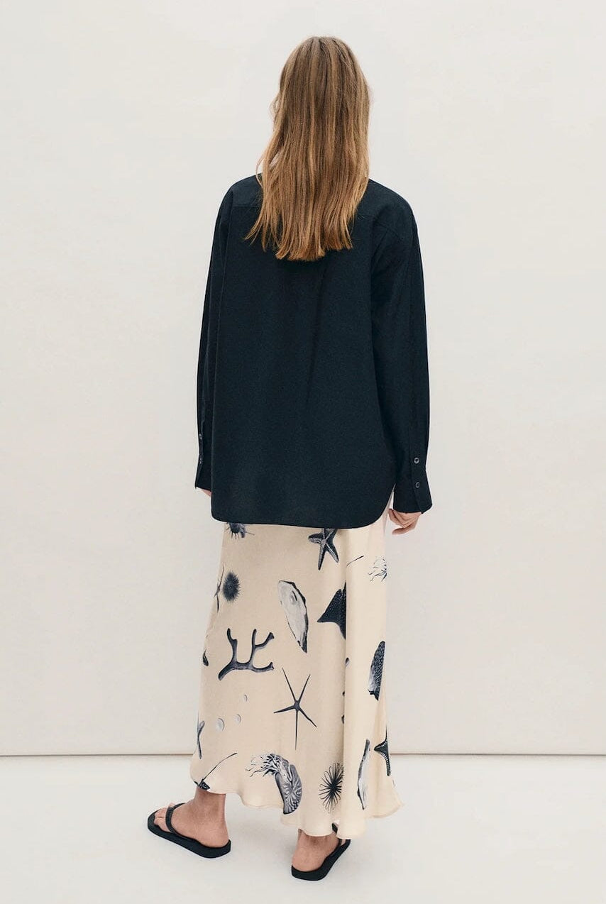 SILK LAUNDRY | Long Bias Cut Skirt - Seashells - SHOP YUCCA Skirts SILK LAUNDRY - YUCCA, Women’s clothing store Denver, women’s clothing website, women’s elevated skirts, clothing boutiques near me.