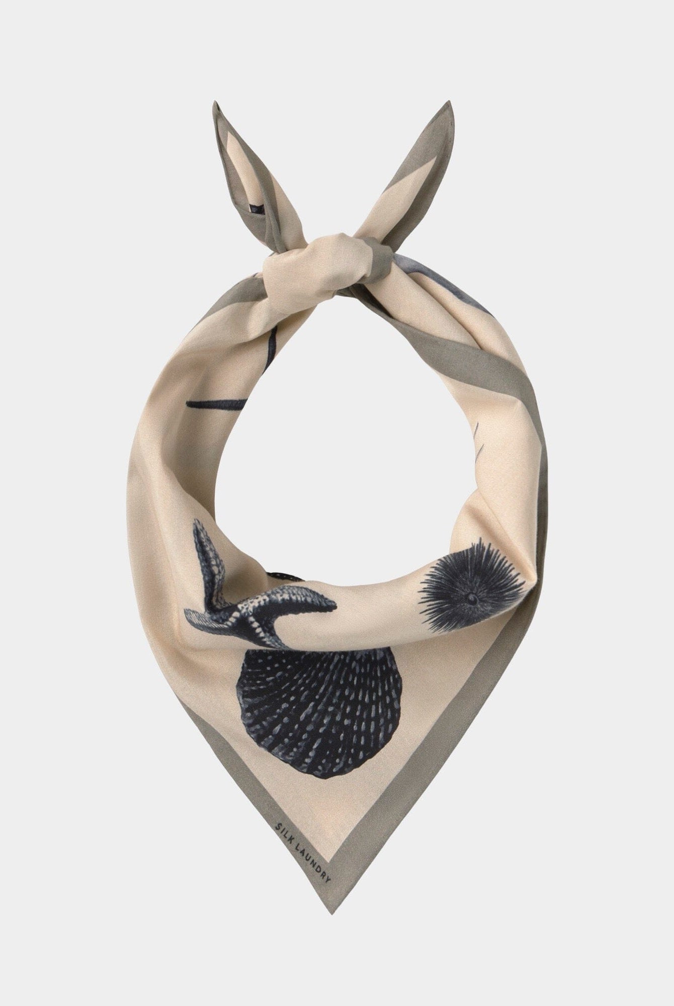 Silk Laundry | Cotton Silk Scarf In Seashells - SHOP YUCCA Bandana SILK LAUNDRY - YUCCA, artistic accessories, boutique near me, shop local denver.