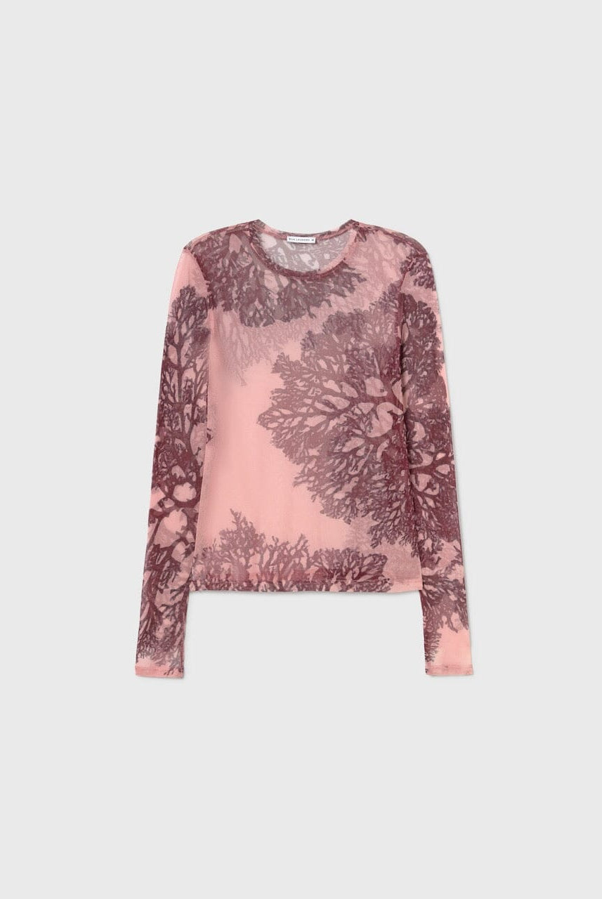 Silk Laundry - Mesh Long Sleeve - Pressed Coral - Shirts & Tops - YUCCA, Boutiques Denver, stylish tops for women.