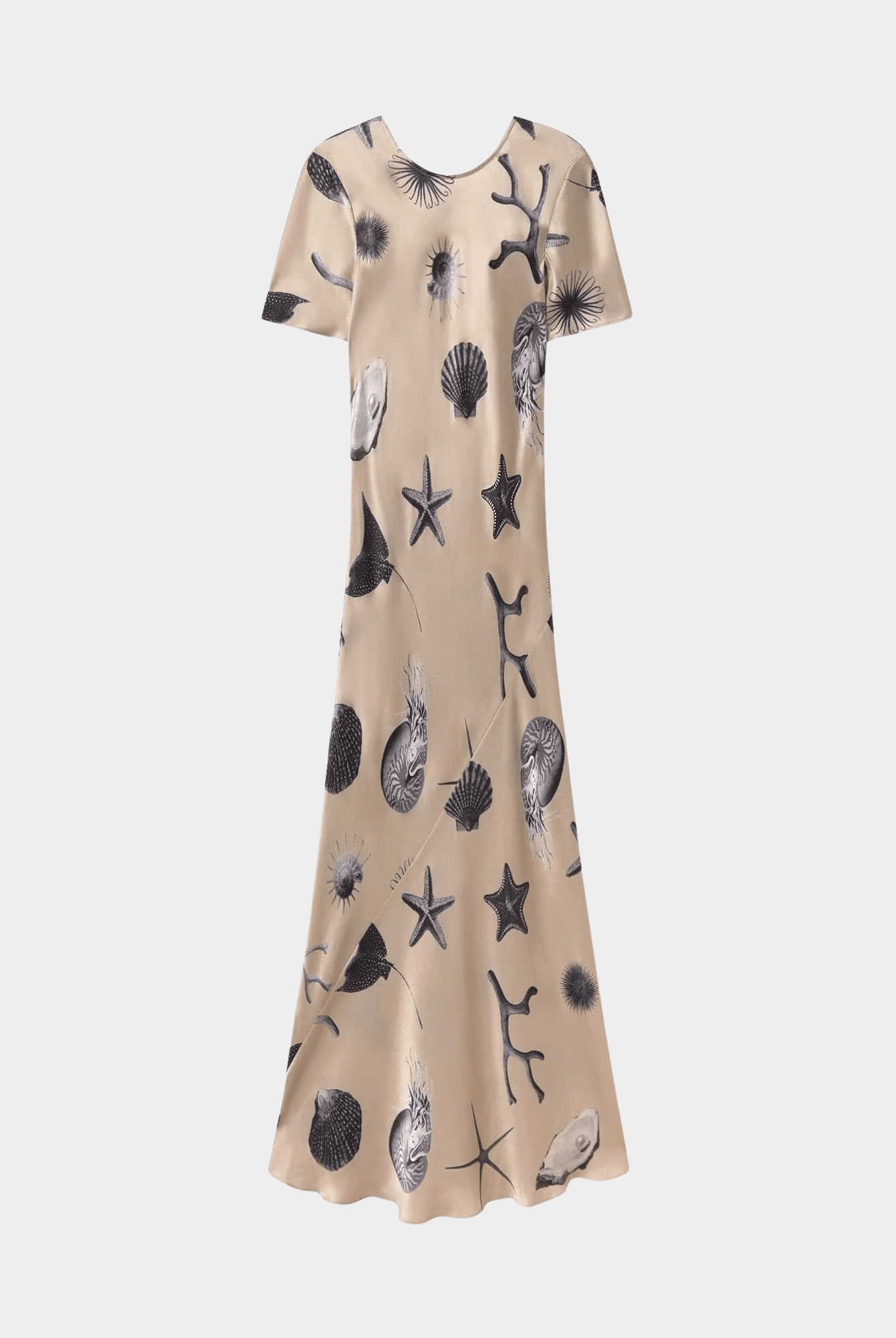 Silk Laundry | Short Sleeve Bias Dress In Seashells - SHOP YUCCA Dresses SILK LAUNDRY - YUCCA, artistic clothing for women, Women’s clothing store Denver, boutique stores near me, capsule wardrobe, women’s elevated basics.