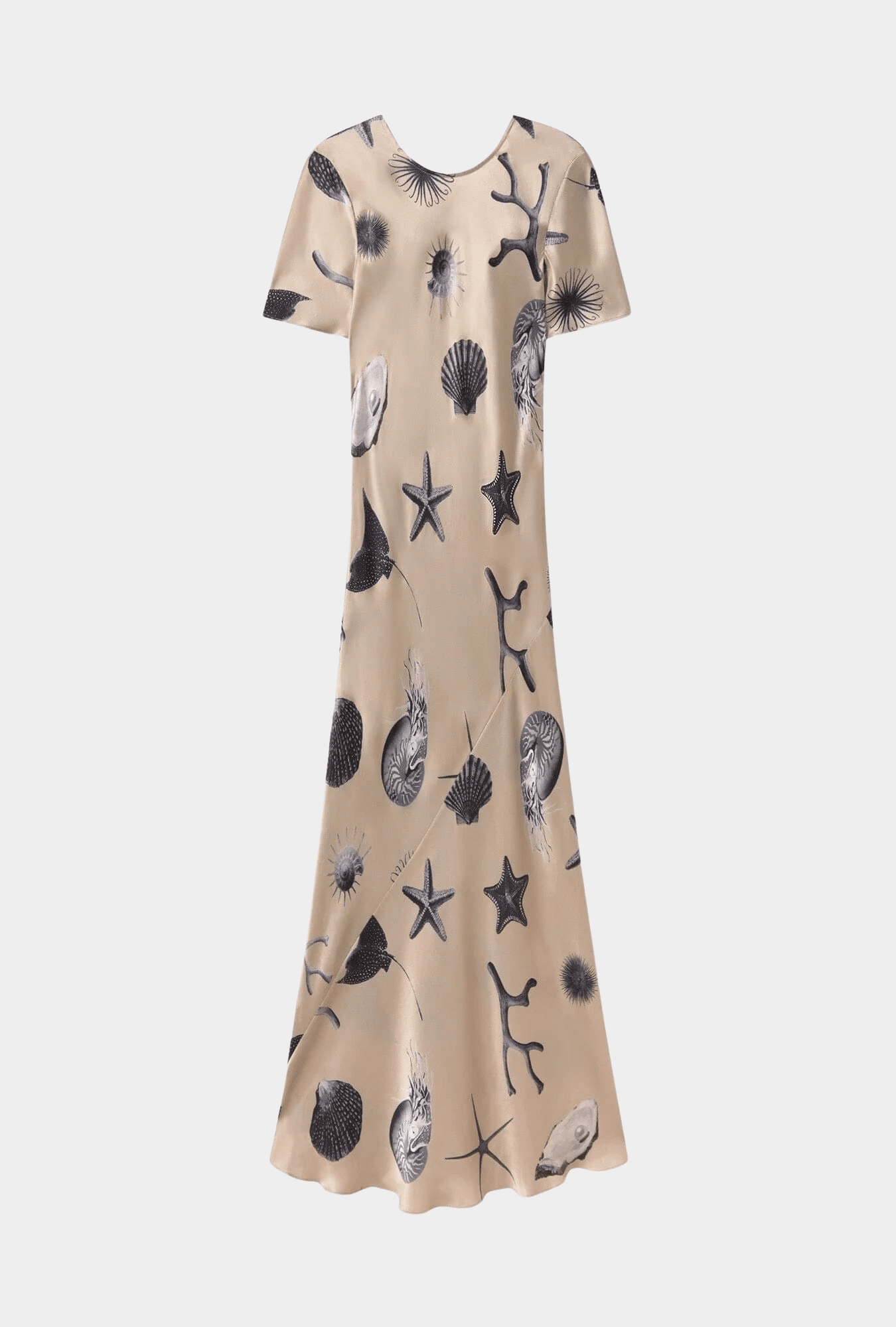 Silk Laundry | Short Sleeve Bias Dress In Seashells - SHOP YUCCA Dresses SILK LAUNDRY - YUCCA, artistic clothing for women, Women’s clothing store Denver, boutique stores near me, capsule wardrobe, women’s elevated basics.
