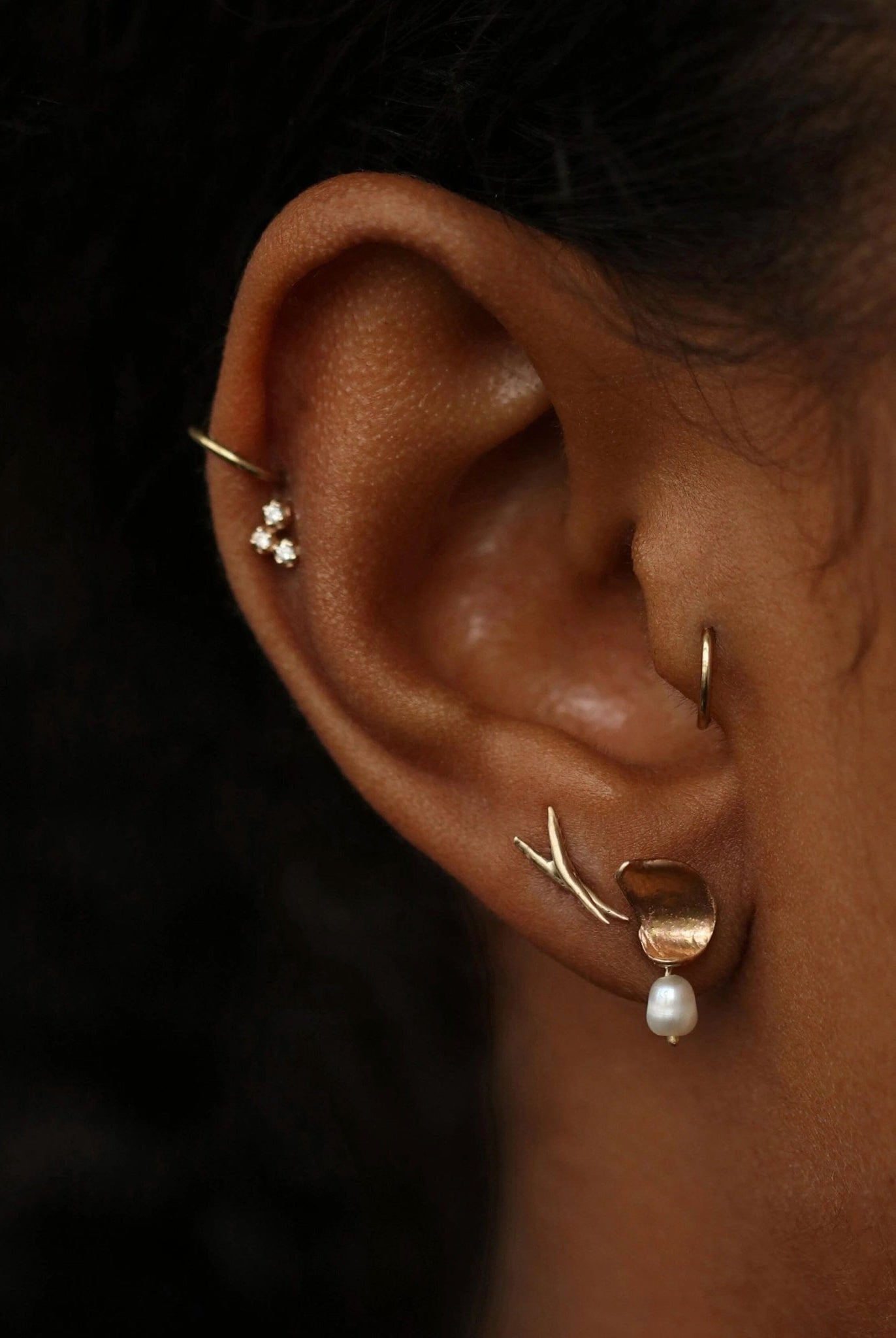 Wwake - Crossed Stick Wisp - Earrings - YUCCA, artistic jewelry for women, boutique stores near me, unique jewelry denver.