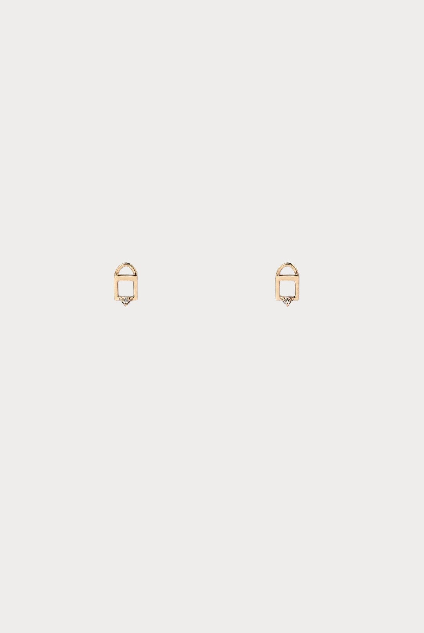 Wwake - Diamond Padlock Stud Earring - Earrings - YUCCA, artistic jewelry for women, boutique stores near me, unique jewelry denver.