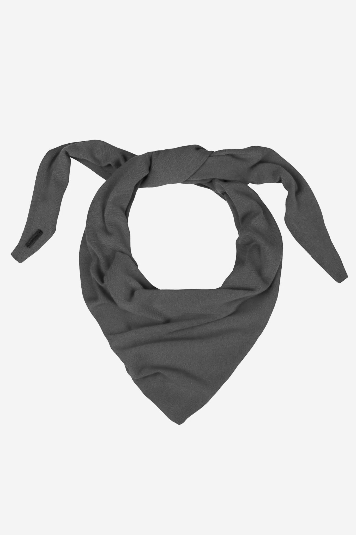 Raw silk bandana tied at the neck, neutral women’s scarf accessory at YUCCA Denver