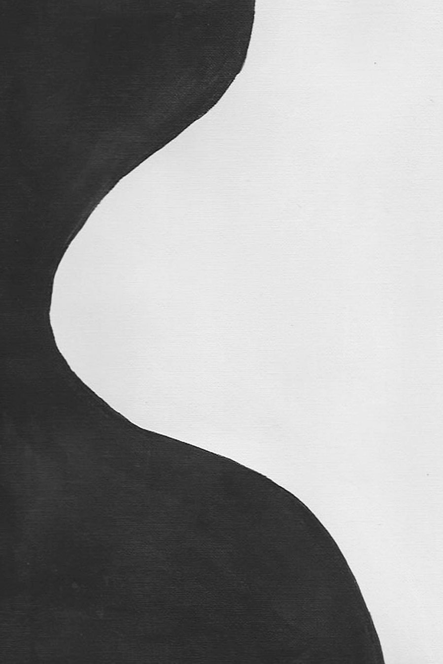 Abstract black and white artwork with curved organic shapes