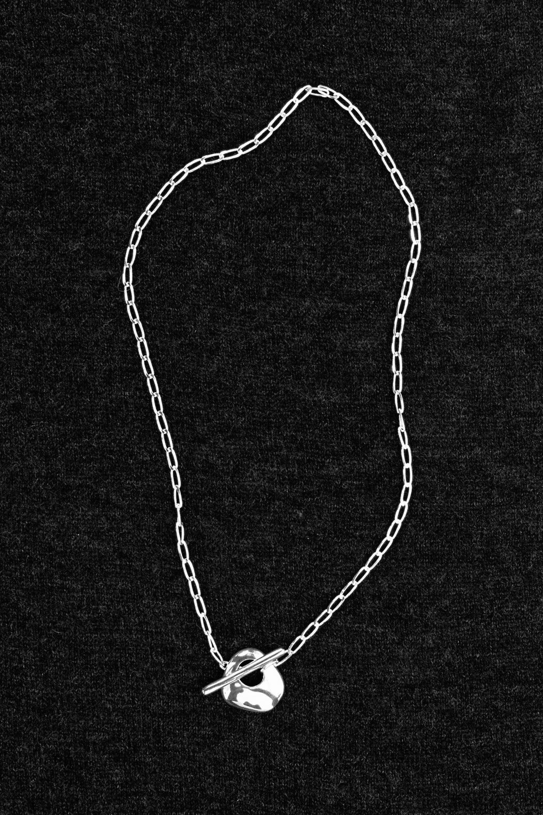Wolf Circus silver chain necklace toggle clasp sculptural pendant
