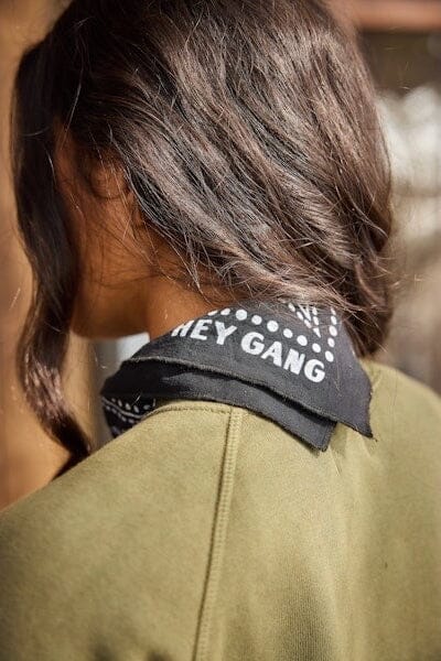 Hey Gang - Bandana - Black - YUCCA, artistic accessories, boutique near me, shop local denver.